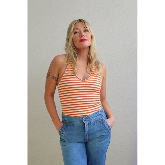 1970's Vintage MD Cimone Baket Weave Bell Bottom Jeans Women's Medium 31" Waist - Picture 3 of 11